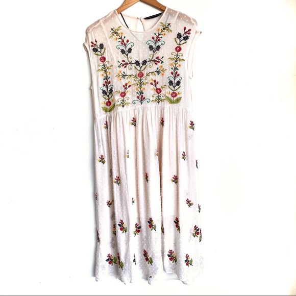 Zara Plumetis Embroidered Dress - Picture 5 of 9